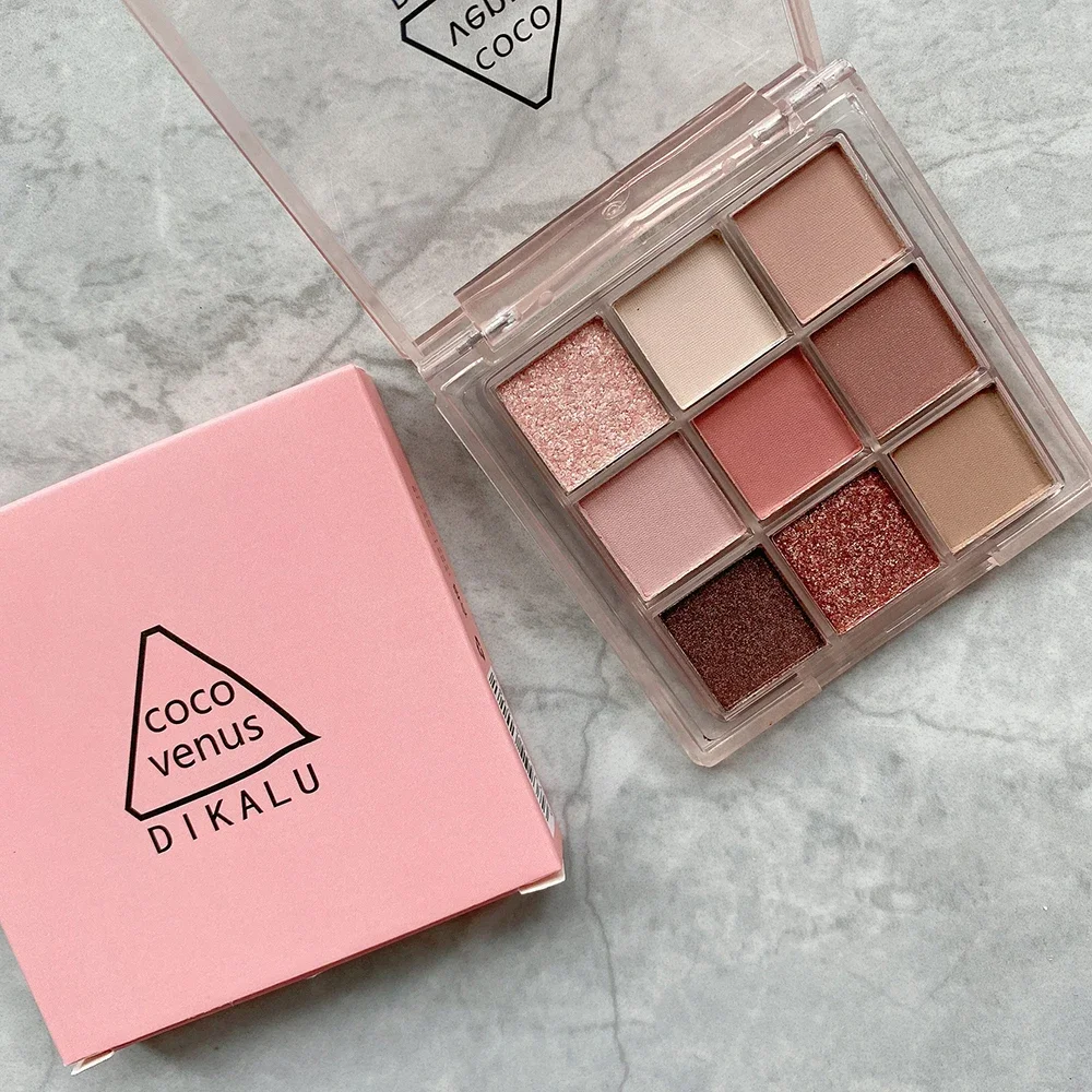 Eye Shadow Eye Shadow Plate 9 Color Matte Eyeshadow Palette Glitter Highlighter Shimmer Eyes Lasting Charming Makeup Cosmetic Acrylic Eye Shadows Pallete
