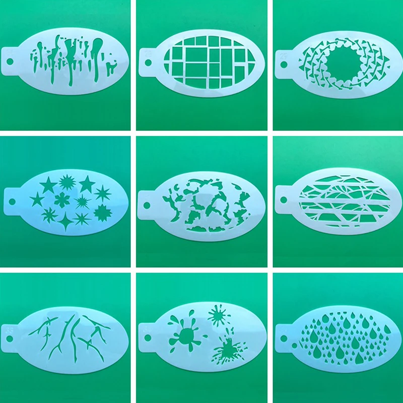 42 Pcs/set Face Painting Stencils Templates Professional Body Art Angel Rainbow Dots Scale Leopard Plastic Makeup Tools 5