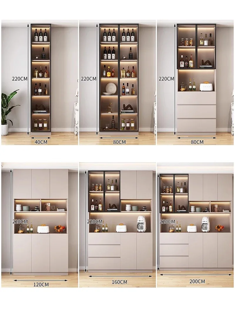 Modern Simple Wine Cabinet Living Room Exhibition Sideboard Wine Cabinet Model Display Case Bookcase Vitrinas Bar Furniture LVWC