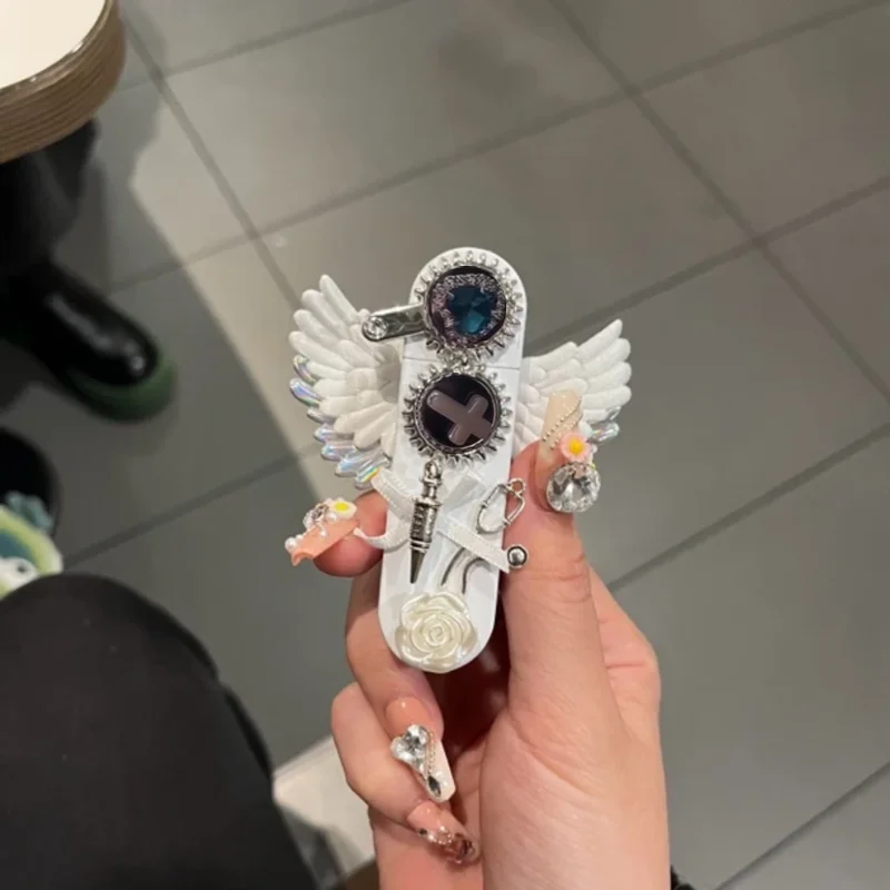 New Angel Wings Windproof Lighter Spray Pink Flame Butane Inflatable Lighter Cigarette Accessories High Beauty Girl Gift 3