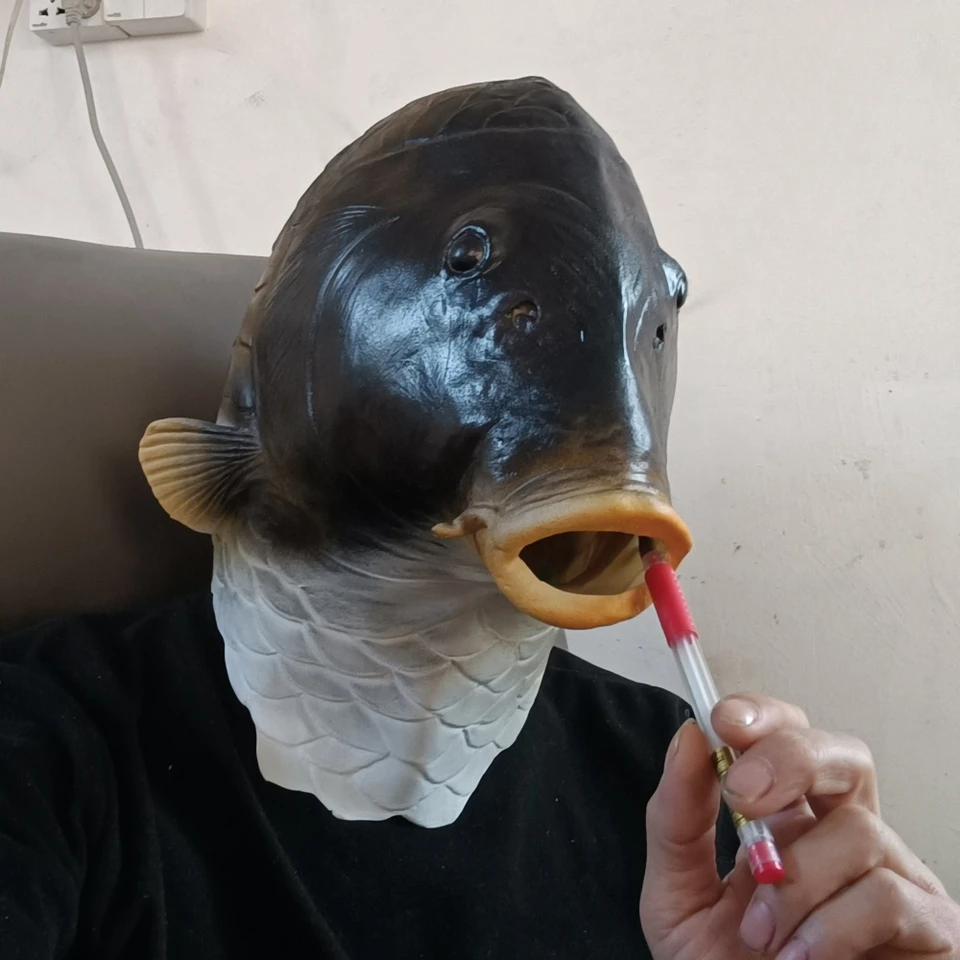 thumbnail: HUYIWEI Dierenmasker - Latex Vismasker, Grappige Hoofdbedekking Voor Halloween, Carnaval En Feesten