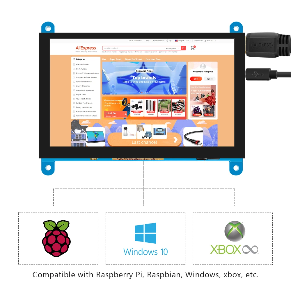   ũ ġ ũ, 5 ġ ̴ HDMI , LCD ũ,   400 4 3B + 3B  ȣȯ, 800x480