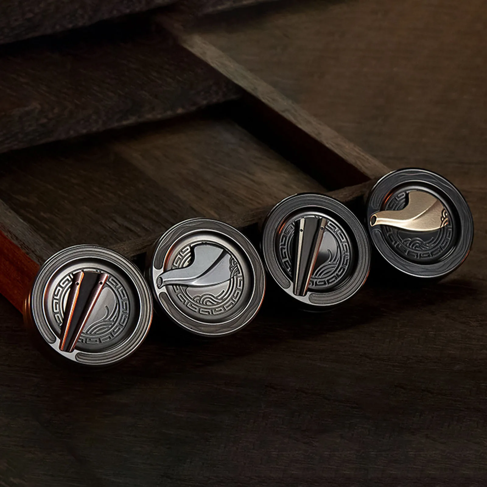 ACEdc Co-branded MUYI HEQIBI Haptic Coin Chinese Style Milk Cap PPB EDC Adult Magnetic Antistress toy Artifacts Fingertip