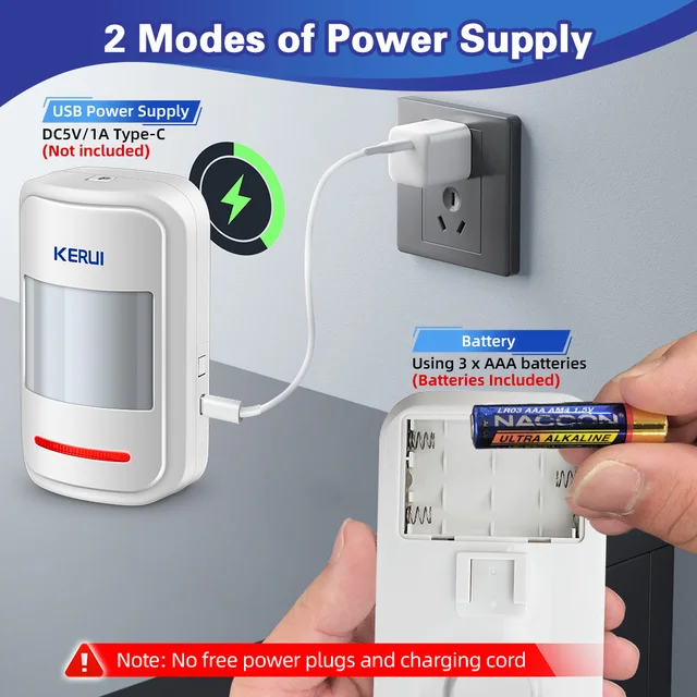 KERUI Motion Detector with Alarm, PIR Alarm System Motion Sensor with Remote Control Infrared Sensor Home Alarm for Shop Office 3
