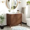 36" Bathroom Vanity with sink,Freestanding Vanity sink with Storage, Particleboard Frame with Wood Grain Laminate, Walnut 2