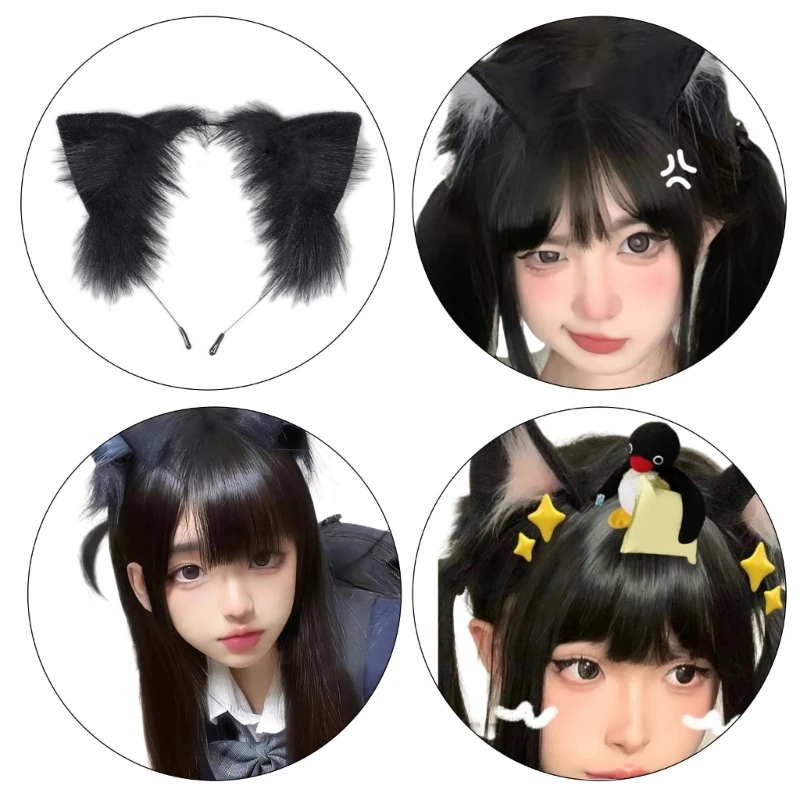 

MXMB Handmade Anime Cosplay Props Wolf Ears Halloween Party Role Playing Headband