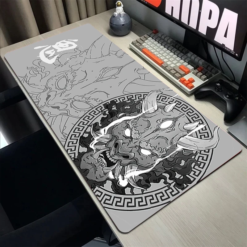 Japonês Oni Mouse Pad hd Print Deskmat Teclado Gamer Mousepad Borracha Computer Table Mats xl 900×400 Acessórios