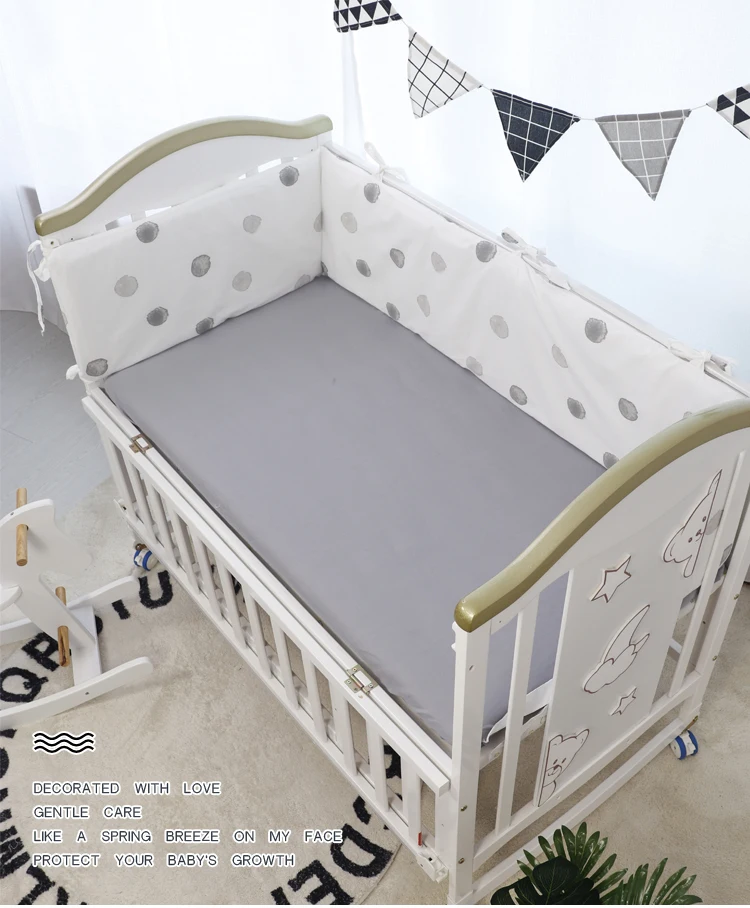 180*30cm Size Crib Bumpers U/L Shape Baby Bedding Set Cot Around