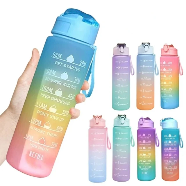 750ML Large Capacity Water Bottle Portable Plastic Clear Drink Bottle with Time Marker Motivational Sports Water Cup 750ML Large Capacity Water Bottle Portable Plastic Clear Drink Bottle with Time Marker Motivational Sports Water Cup