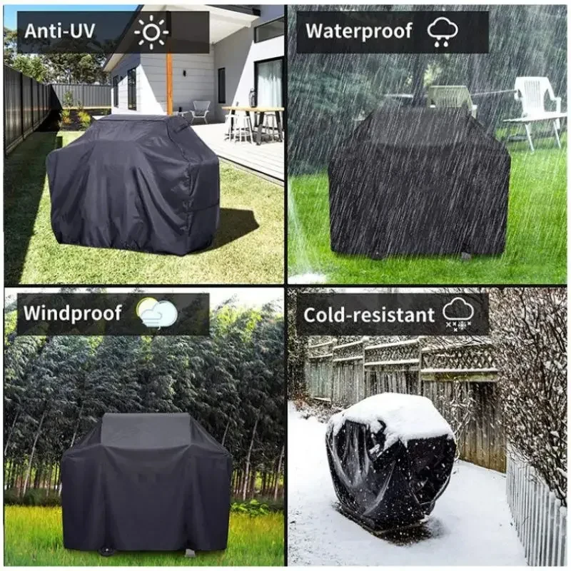 Heavy Duty Bbq Grill Cover For Outdoor Grill  Fire Pit Stove BBQ Covers  Outdoor Rain UV Protective Barbecue Cover 4