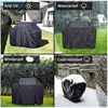 Heavy Duty Bbq Grill Cover For Outdoor Grill  Fire Pit Stove BBQ Covers  Outdoor Rain UV Protective Barbecue Cover 4