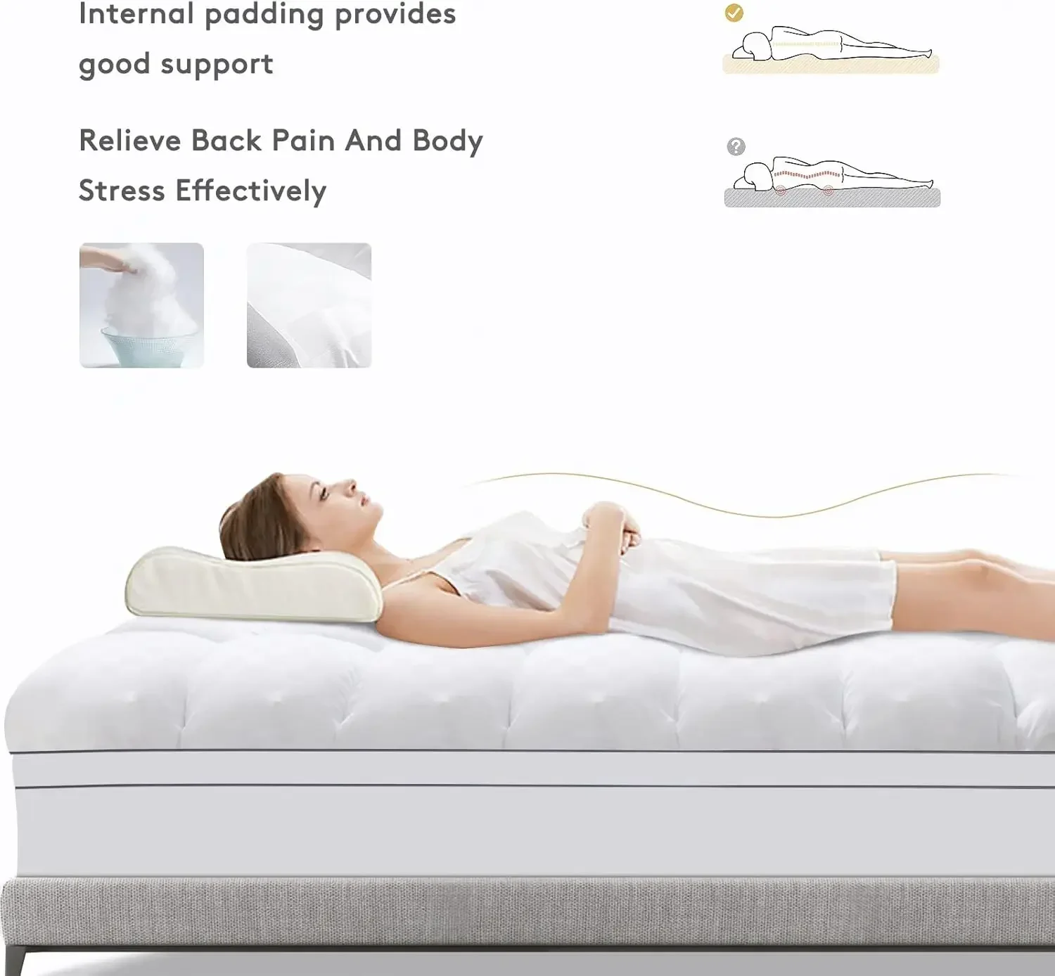 high-qualityMattress Topper ,Extra Thick Mattress Pad Cover for Back Pain,Cooling Mattress Protector with 8-21 Inch Deep Pocketm