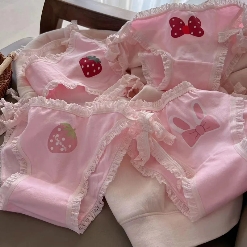 SP&CITY Sweet Girl Student Pink Cute Lace Underpants For Women Low ...