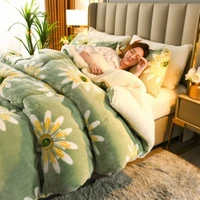 Winter Bedding Thick Quilt Blanket Thickened Warm Flannel Fleece Comforter for Cold Nights Set Bed Duvets Quilts the Blankets 2
