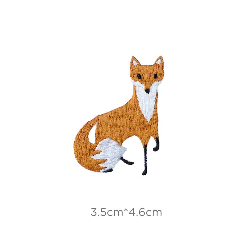 Fox-Mehrförmige Eisen-auf-Stickerei-Patches, kleine Größe, Kleidung, Schuh, Hut, Tasche, Handbuch, DIY-Dekoration, 2 Stück – Detail 6