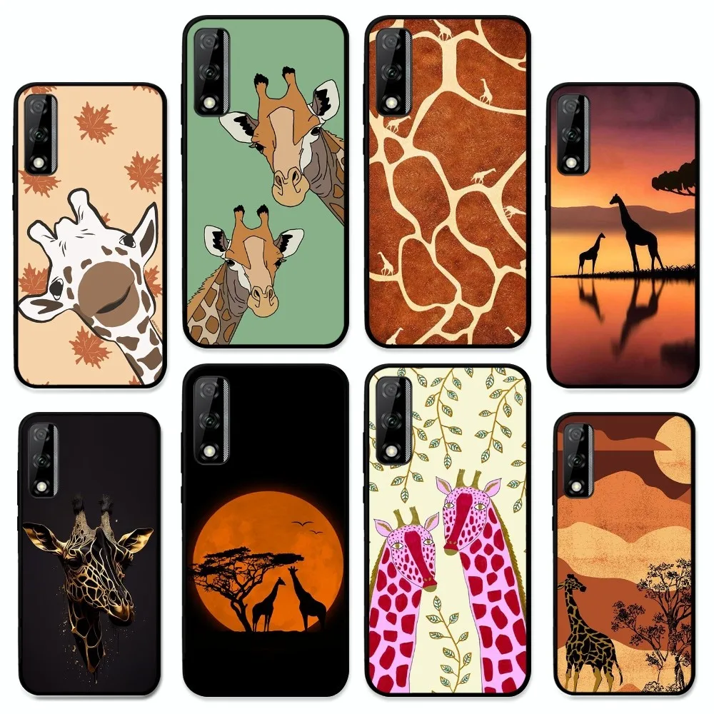 

giraffe illustration Phone Case For Huawei Y9 6 7 5 Prime Enjoy 7s 7 8 plus 7a 9e 9plus 8E Lite Psmart Shell