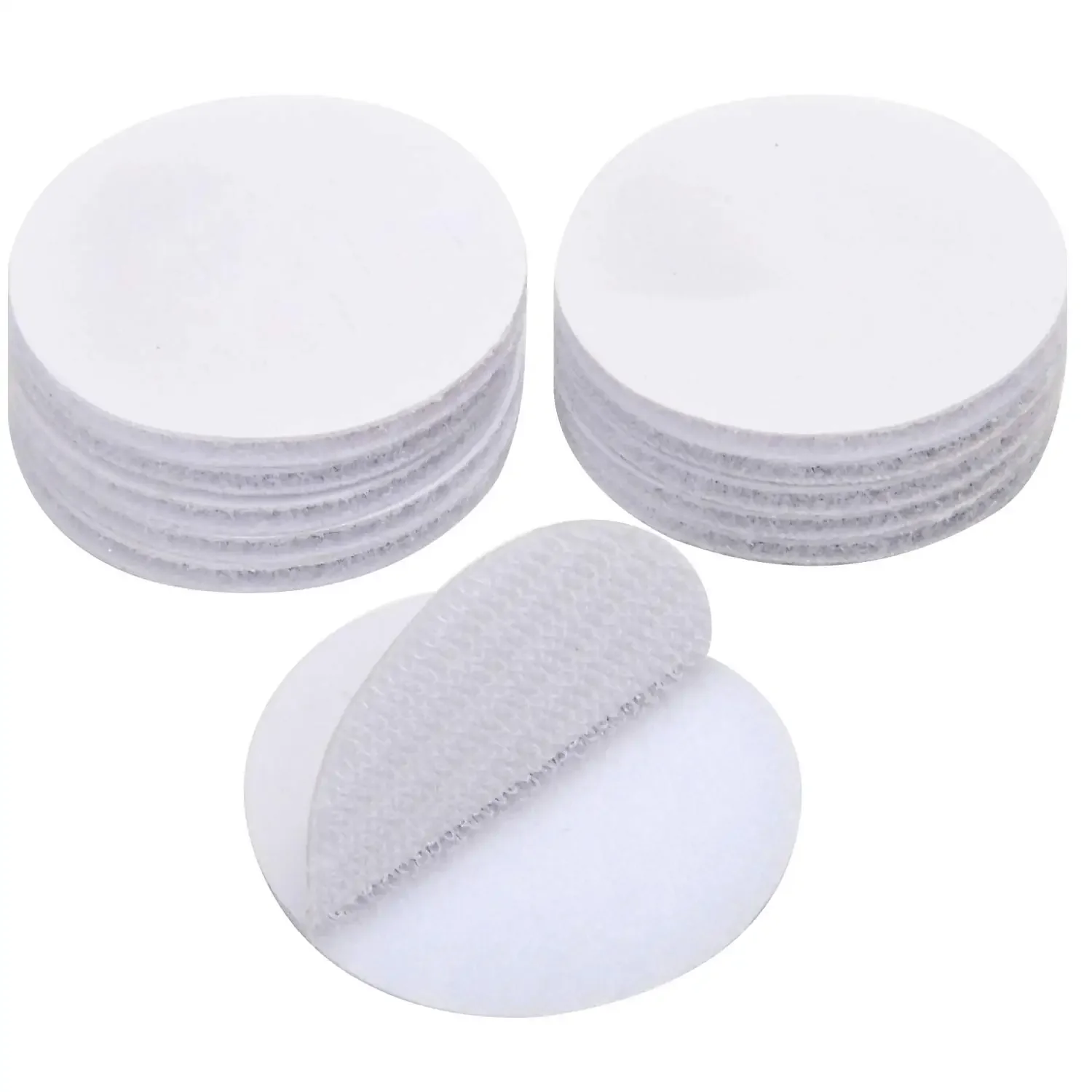 10/20/30Pairs 60mm Round Strong Self Adhesive Fastener Dots Nylon Sticker Double Sided Tape For Sofa Mat Carpet Anti Slip Mat