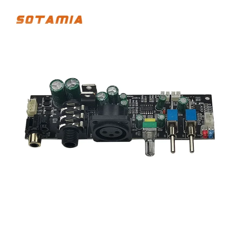 SOTAMIA 하이파이 모노 프리 앰프, 톤 앰프, 오디오 보드, TL074 OP AMP, 트레블 베이스, 볼륨 조정, DIY 파워 앰프