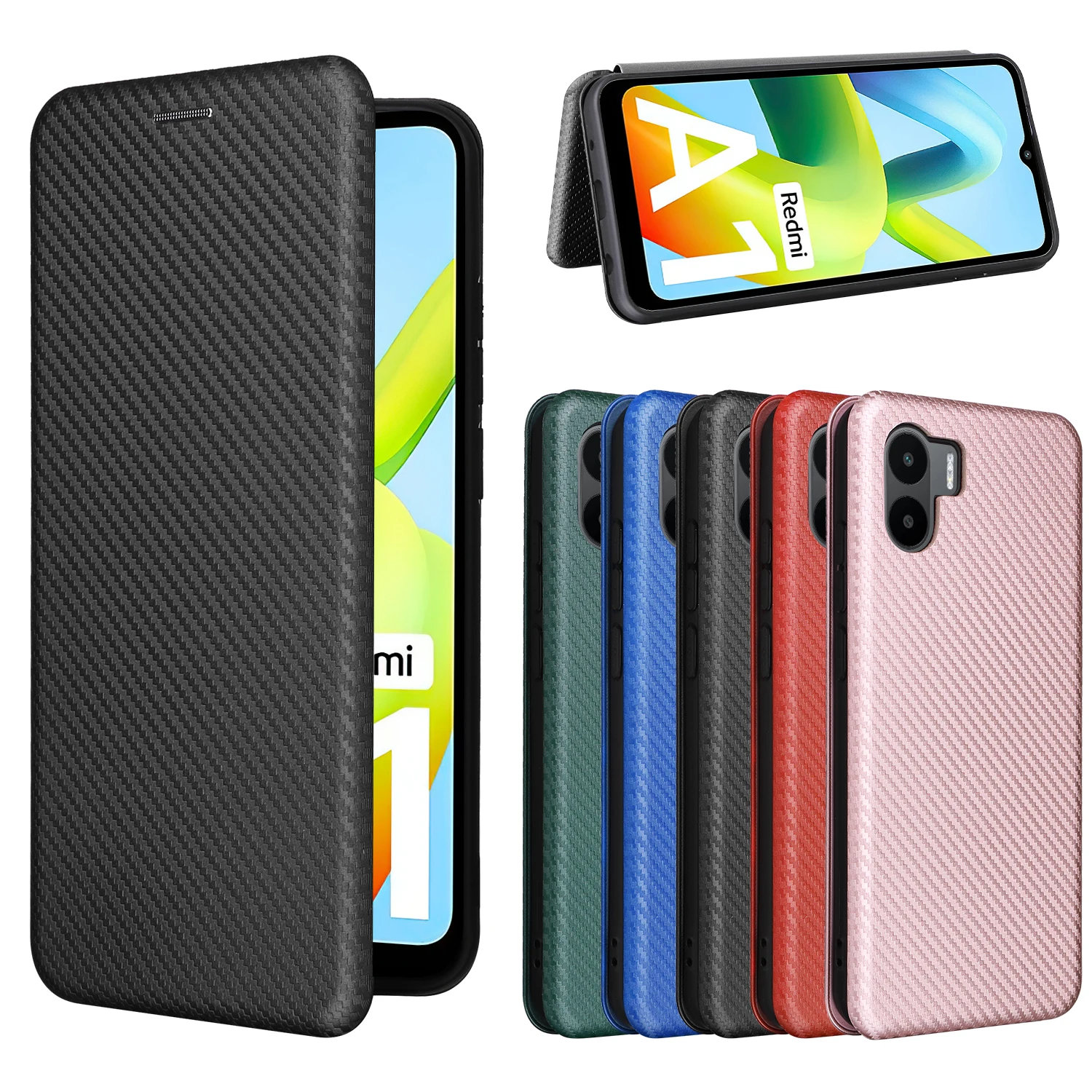 

Для Xiaomi Redmi A1 A1 + роскошный откидной Чехол из углеродного волокна Магнитный адсорбционный чехол для Xiaomi Redmi A1 Plus A 1 RedmiA1 чехлы для телефонов