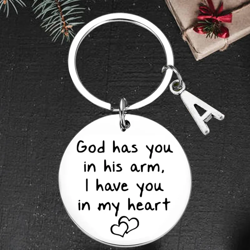 

Cute God has You in his arms I Have You in My Heart Keychain Pendant Memorial Gifts Key Chains Loss of Mom Dad gift