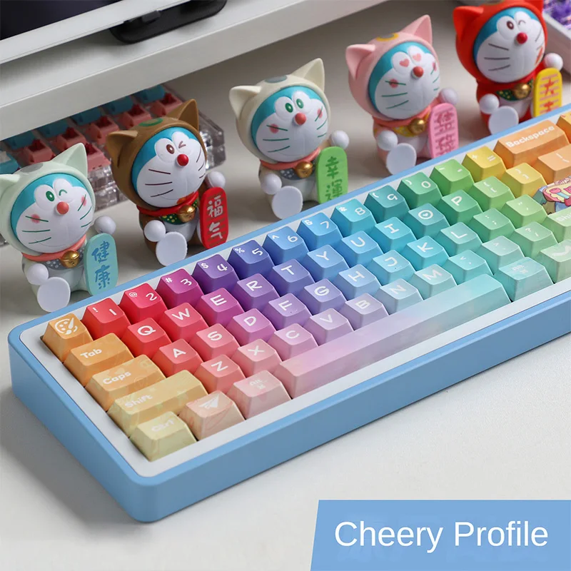

144 Keys Cheery Profile Keycap Same Year Fantasy Keycaps PBT For Mechanical Keyboard 64 75 87 Thermal Sublimation Dopamine Color