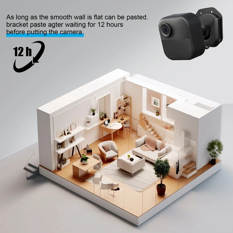 No Drill No Screws Wall Mount Bracket Compatible With For Blink Outdoor 4/Mini/Mini 2 Cameras Adhesive Wall Mount 3Pack camera holder camera holder stand security camera stand security camera bracket security wall mount bracket security camera mount camera mounting base camera mount panel