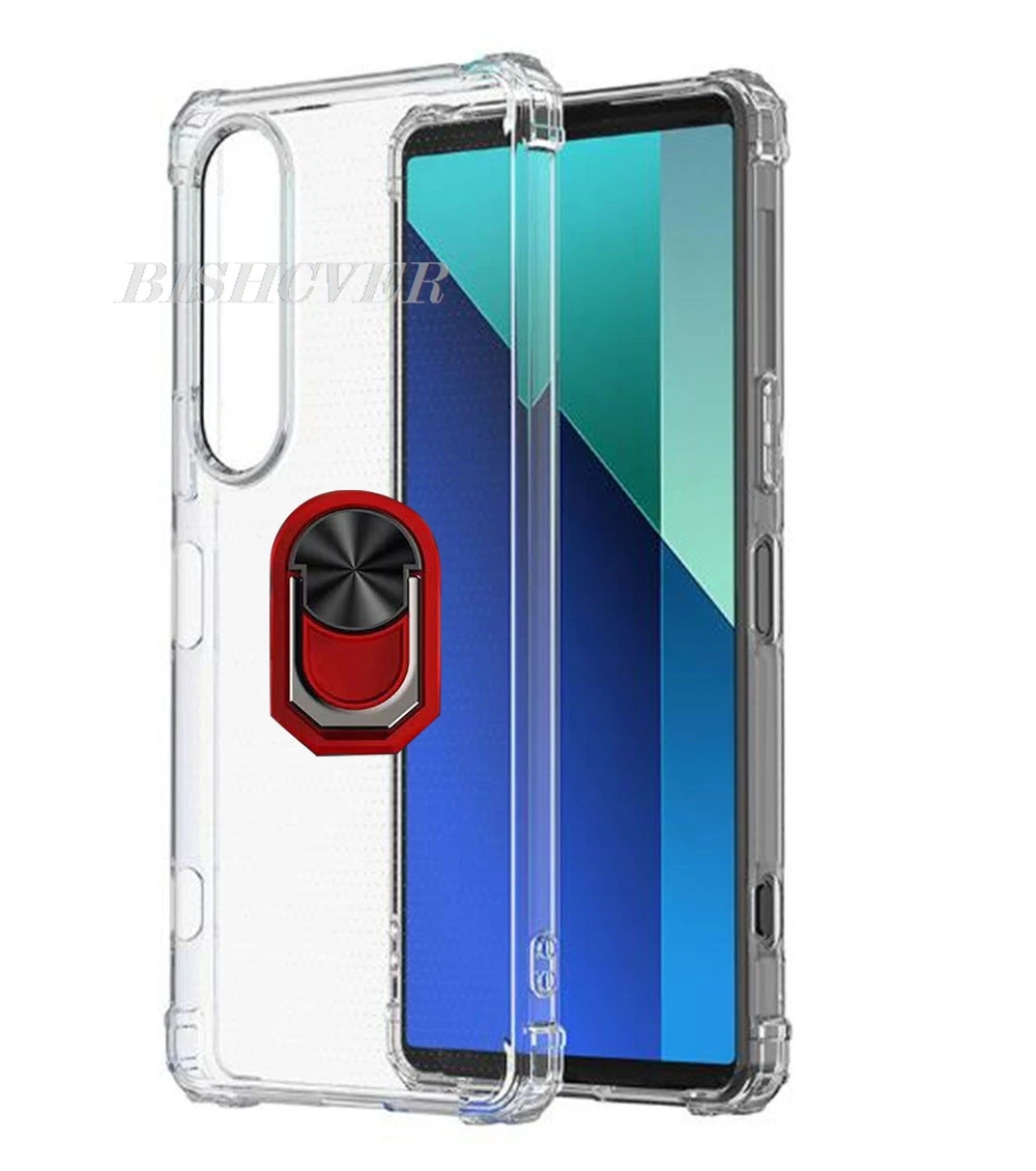 Enhanced Phone Case with Back Ring Holder and TPU Silicone Cover