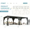 Louvered Pergola 12' x 20' Outdoor Hard Top Pergola with Aluminum Frame and Adjustable Metal Rainproof Roof for Garden, Gazebos 2