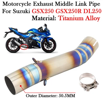 Titanium Alloy For SUZUKI GSX250 GSX250R DL250 GSX 250 250R Motorcycle Exhaust System Modify Muffler Escape Mid Middle Link Pipe