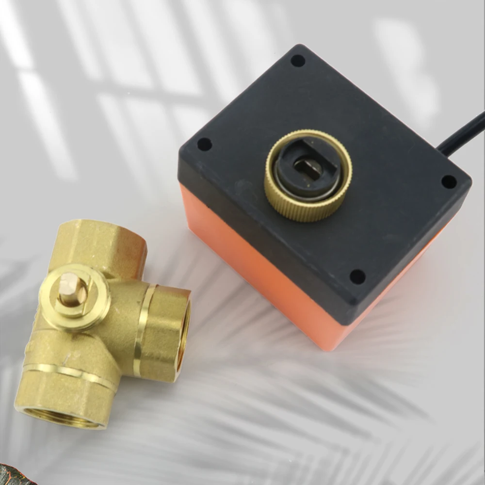 Valvola a Sfera Motorizzata in Ottone a Tre Vie da 1/2'' 3/4'' AC220V a Tre Fili