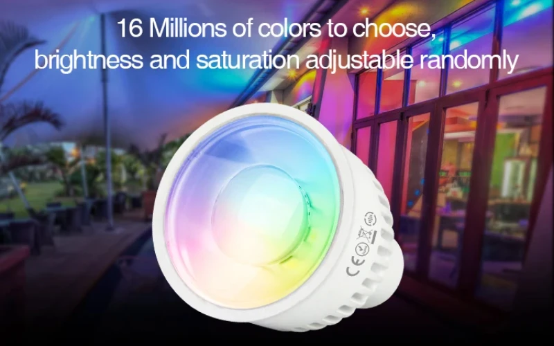 FUT106 MiBoxer 2.4G RGB + CCT LED SpotLight Bulb 6W GU10 Dimmable Lamp Support 2.4G 4Zone Remote /Wifi APP /Voice Control for Room smart led light bulbs