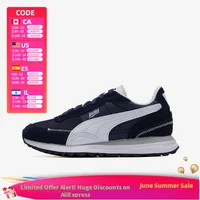 PUMA Road Rider Chaussures décontractées unisexes à semelle épaisse et confortable pour l'extérieur, style lifestyle, bleu et blanc 397377-07 1