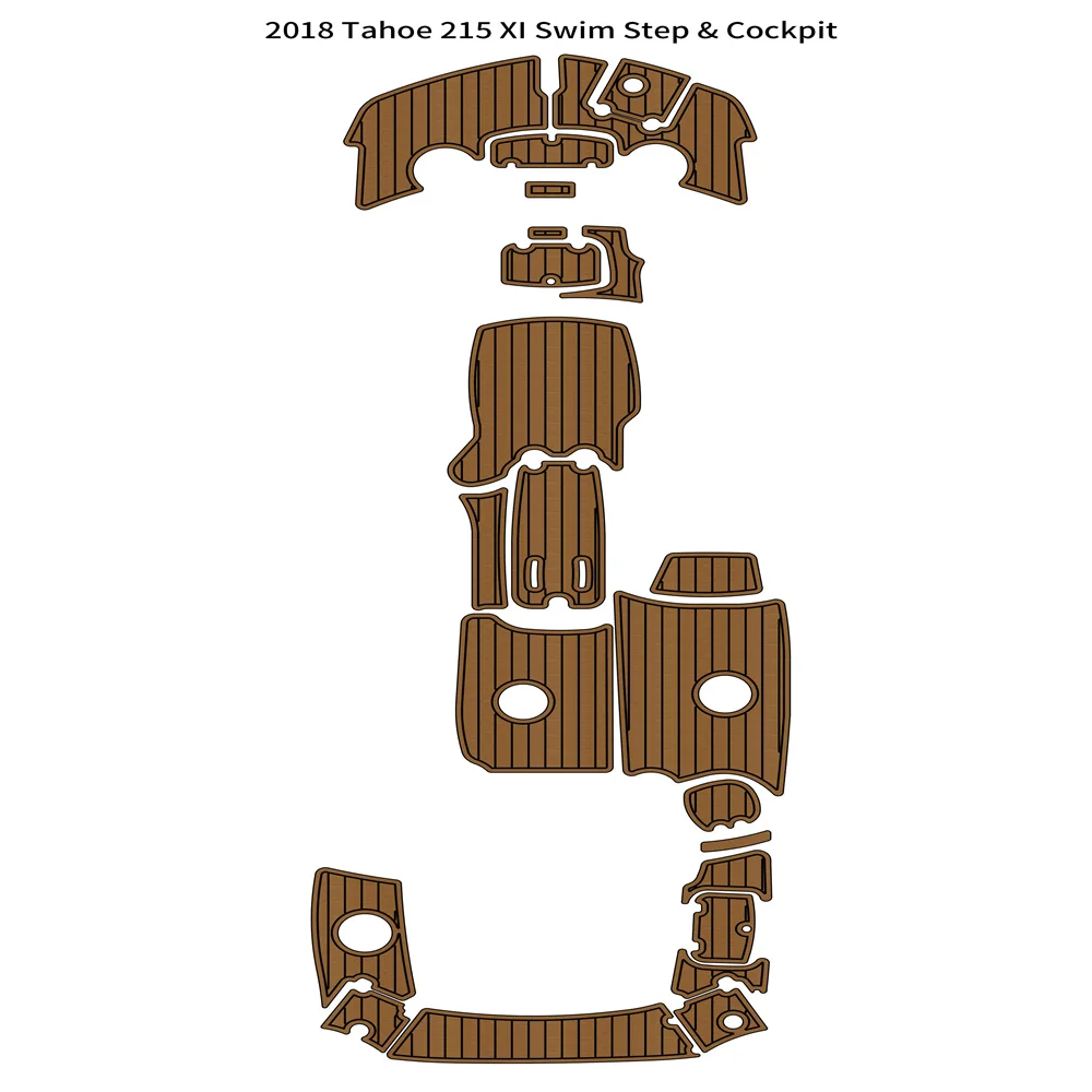 

2018 Tahoe 215 XI Swim Step Platform Cockpit Mat Boat EVA Teak Deck Floor Pad