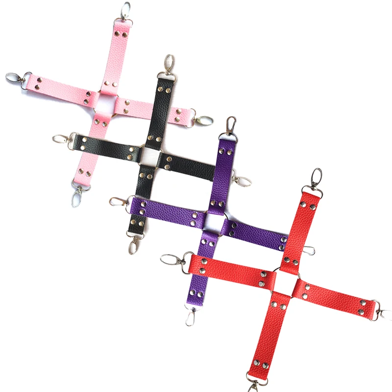 Sex Handcuffs Sex Toys PU Leather Plush Erotic Toys For Adults BDSM Bondage Restraints Handcuffs Cross Buckle For Woman