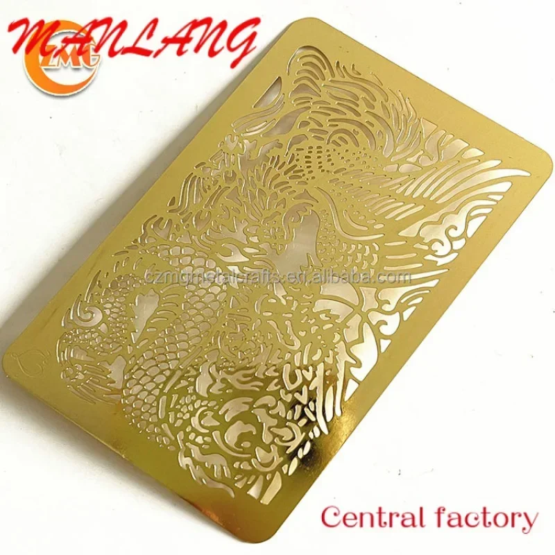 

custom，Custom laser cut engraved golden etal busins card in p pre
