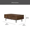 Wyatt Geo Modern Rectangular Wood Coffee Table with Storage, Walnut Brown 4