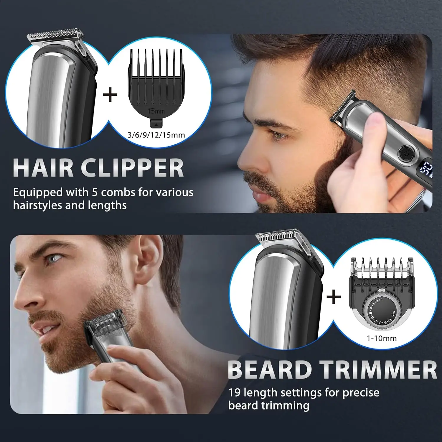 Hair Beard Trimmer Body Groomer Electric Shaver Facial Nose Ear Trimmer Eyebrow Rechargeable Adjustable All In One For Men hair clipper electric shaver hair trimmer ear and nose hair trimmer
