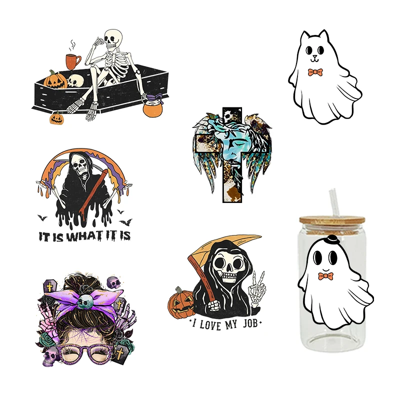 

Хэллоуин это то, что это принты персонажей для 16 унций Libbey стекло может Сублимация DIY водонепроницаемый простой в использовании D3794