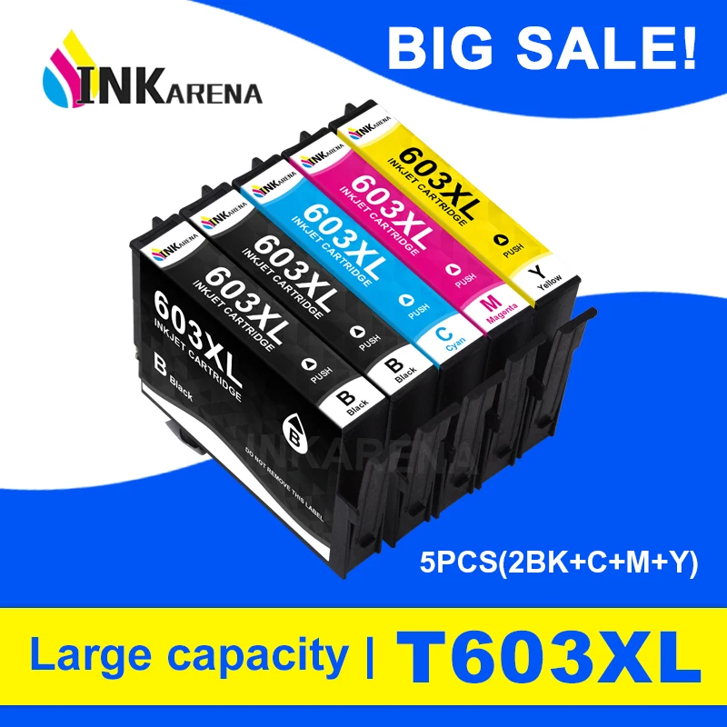 

INKARENA 603XL T603 T603XL совместимый картридж с чернилами для принтеров Epson WF-2810 WF-2830 WF 2835 2850DWF с полными чернилами