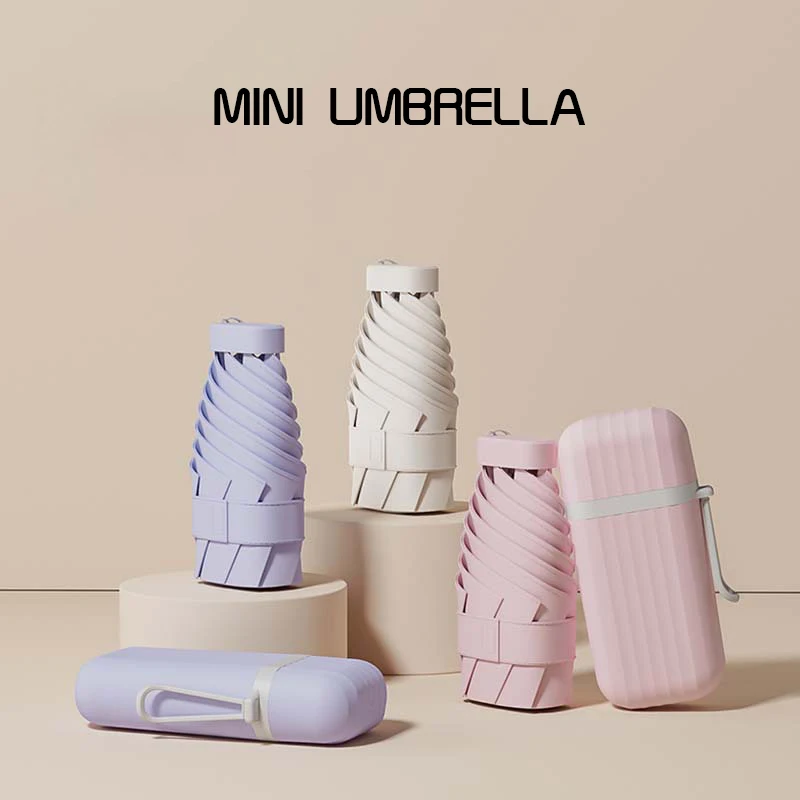 Sunscreen compact umbrella pocket UV resistant sun umbrella five fold weather friendly mini folding card umbrella