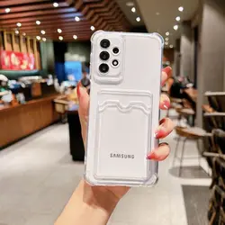 Clear Cover Card Bag Wallet Case - Universal Smartphone Protection and Style - Galaxy A54 5G (Clear)