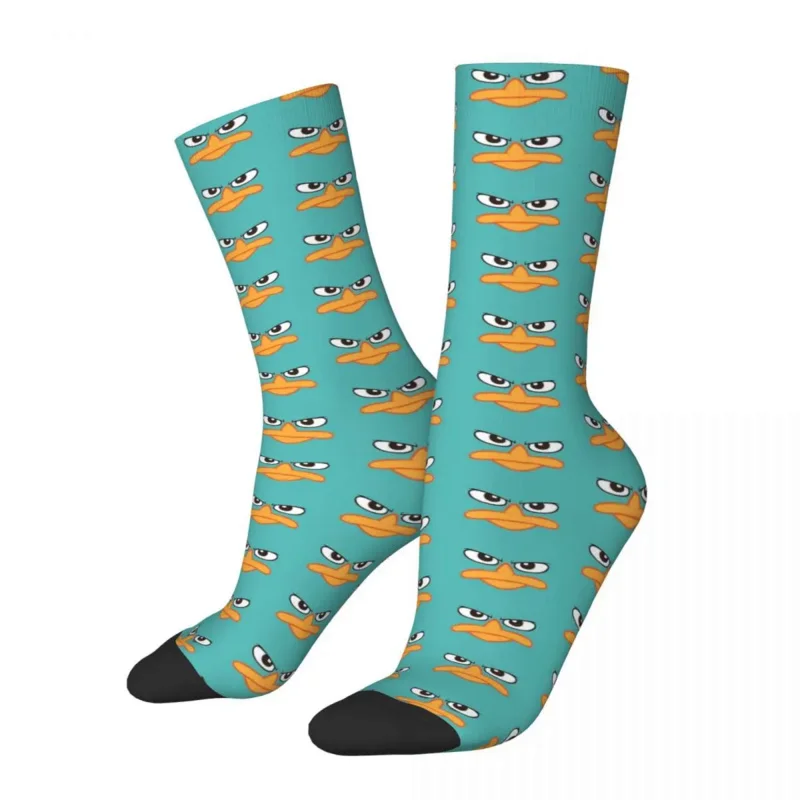 

Perry The Platypus Theme All Season Socks Accessories for Female Cozy Crew Socks