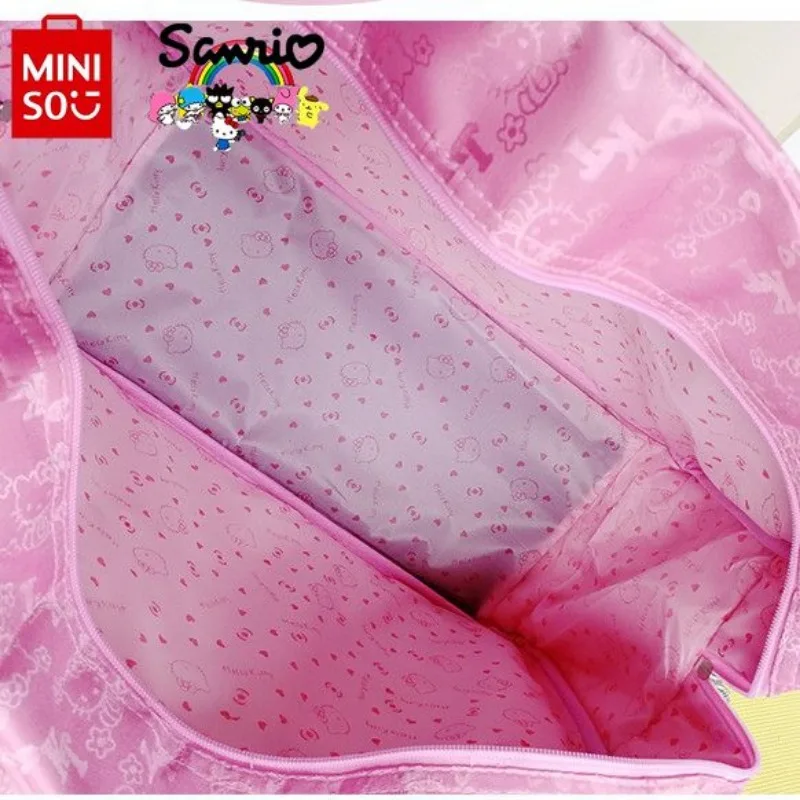 Miniso Hello Kitty New Travel Bag Fashionable High Quality Travel Storage Bag Large Capacity Multi Functional Home Storage Bag
