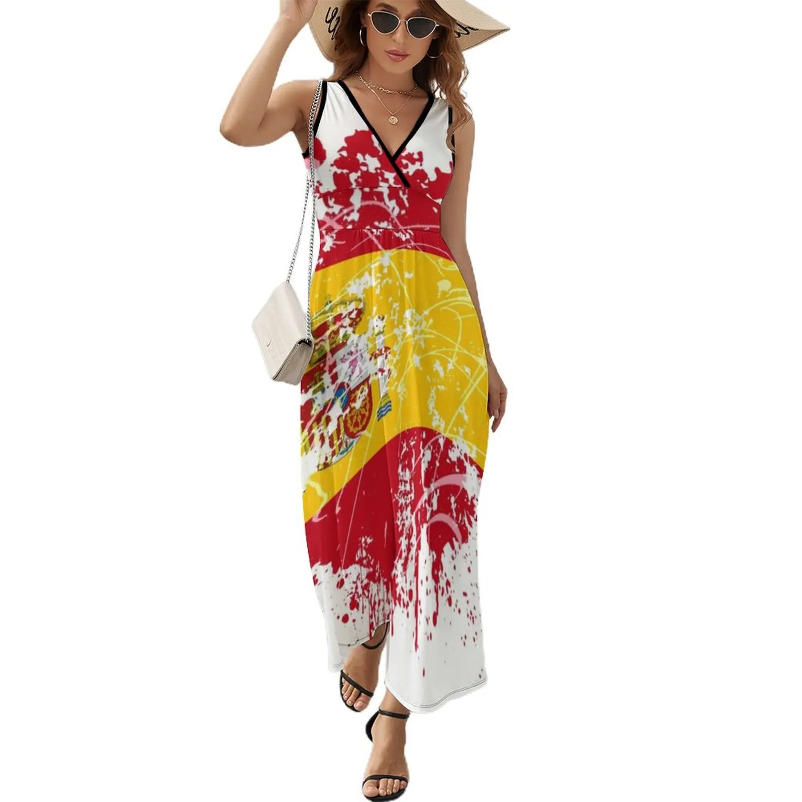 

Spanish flag Sleeveless Dress long sleeve dress women's elegant loose dresses