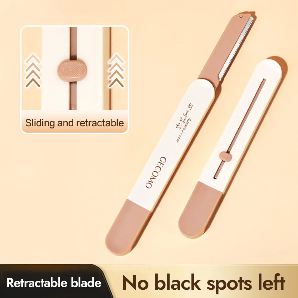 GECOMO Portable Smooth Eyebrow Trimmer Double Blade Facial Shaver, Not Easy To Scratch And Leave No Black Dots Upgraded Version