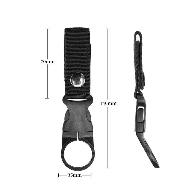 Molle Webbing Backpack Buckle Water Bottle Holder Clip Tactical Keychain Belt Clips Outdoor Hiking Climbing Camping Accessories