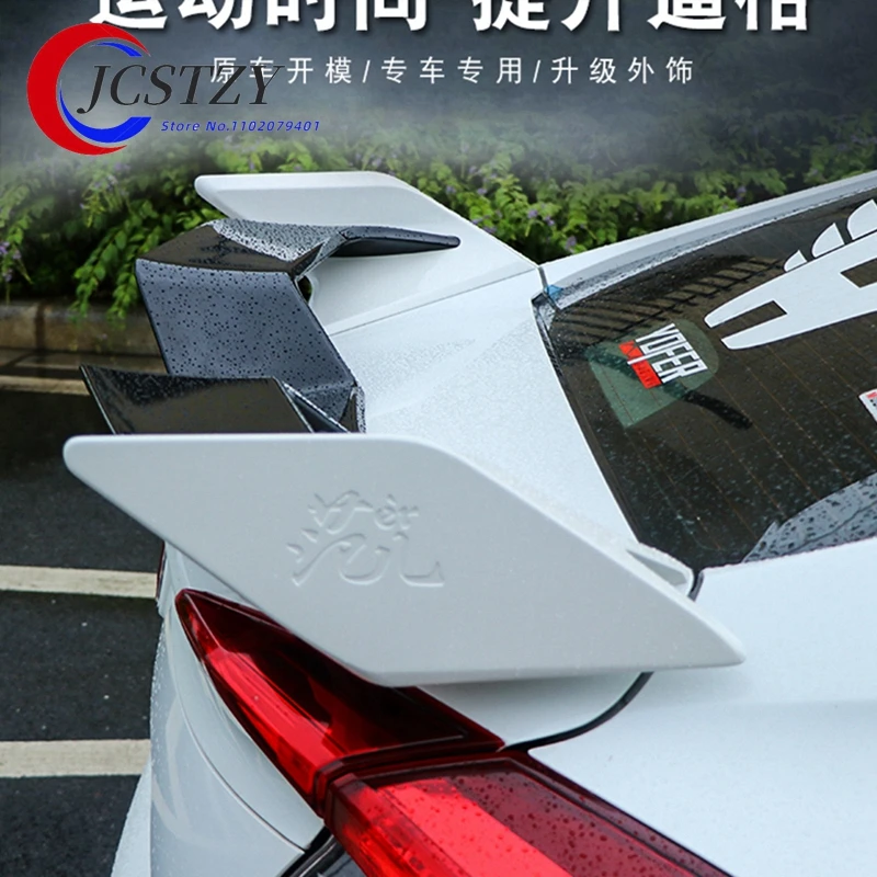 

For Honda Civic Spoiler 2016 2017 2018 yofer Style Car Decoration Rear Roof Tail Wing ABS Plastic Black Pattern Spoiler