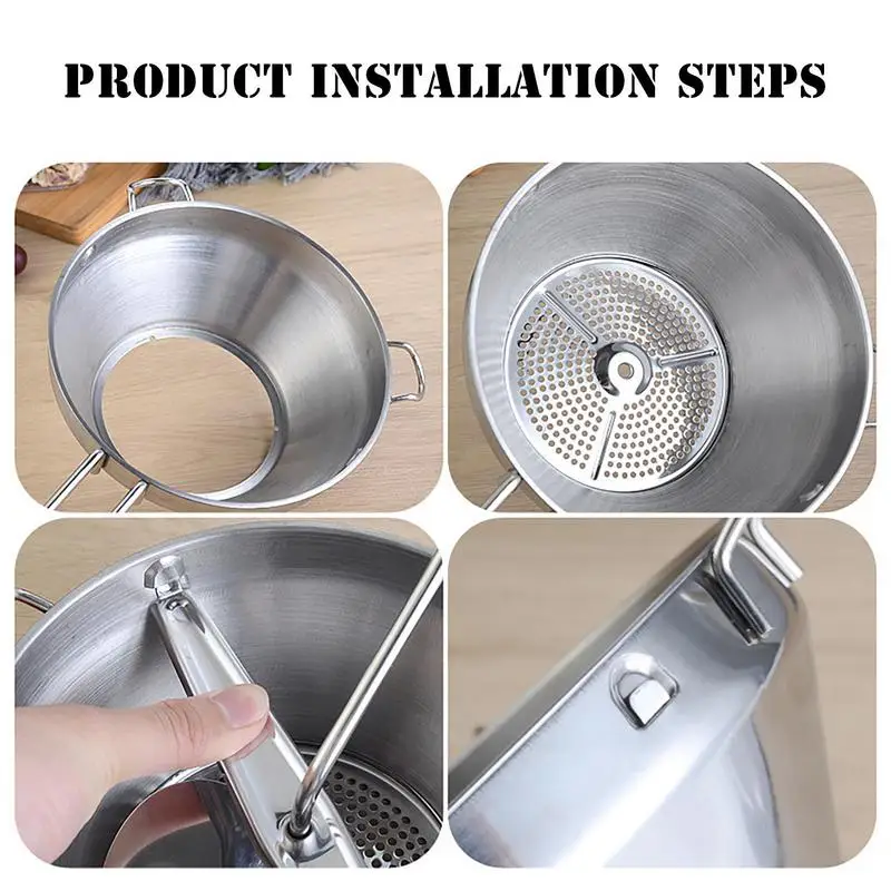 Manual Food Mill Rotary Blender Vegetable Cutter Kitchen Chopper Stainless Steel Mashed Berry Jams Tomatoes Kitchen Tools
