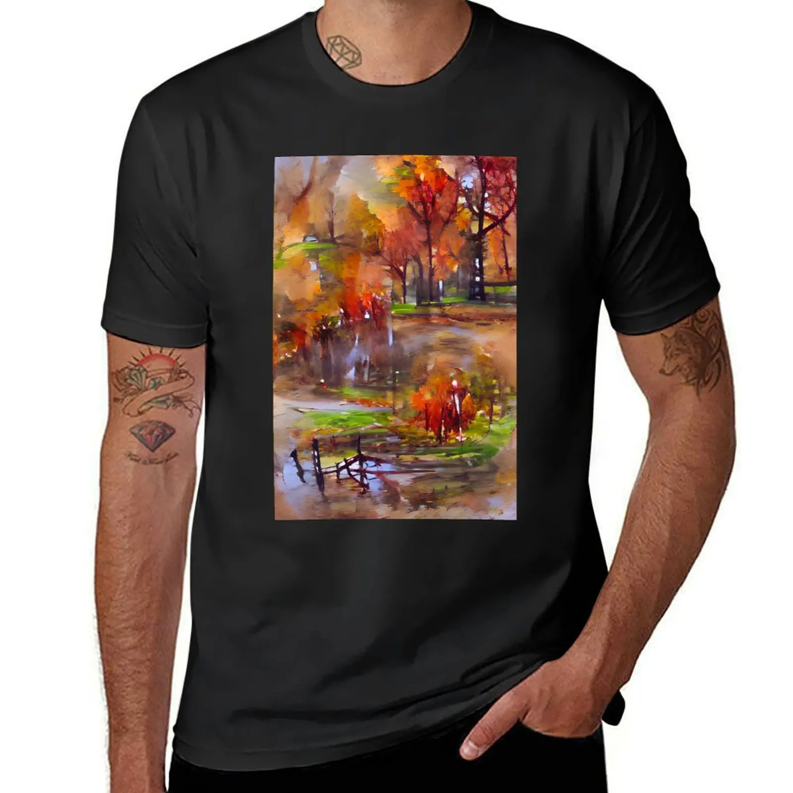 

10. Autumn. Fall. Nature. Autumn Mood. Abstract artwork. Colorful artwork. Home decor. T-Shirt sweat Men's clothing