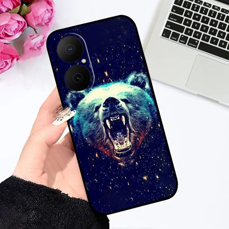 Oil Painted Silicone Back Cover - Soft Matte Protective Case for Huawei Nova Y73/Enjoy 80
